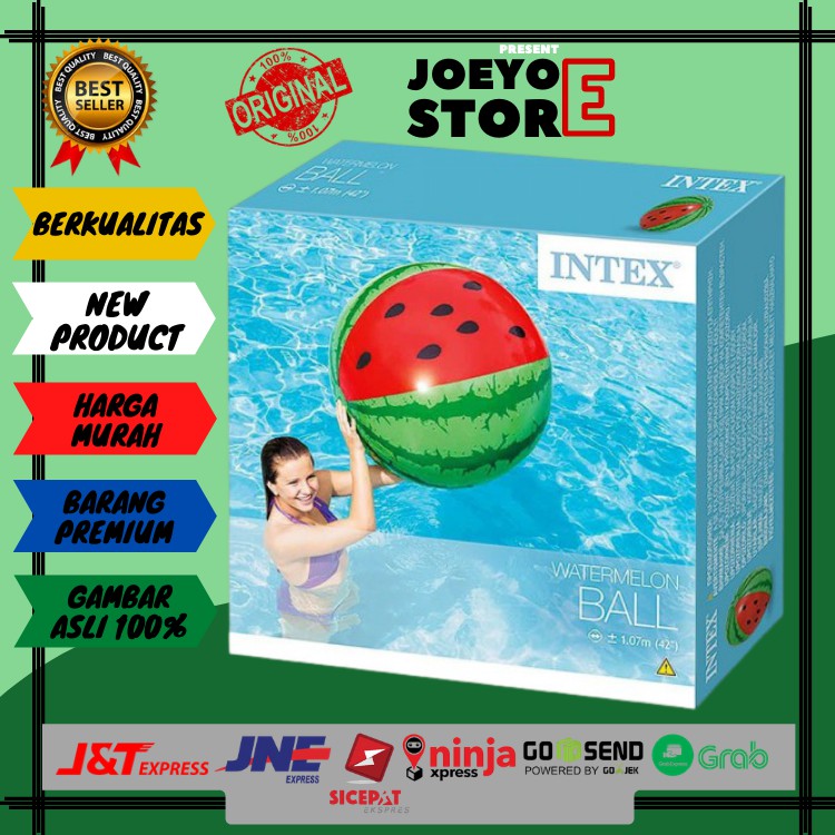 Jual Bola Air Kolam Renang / Pantai Besar Merek Intex Watermelon Giant ...