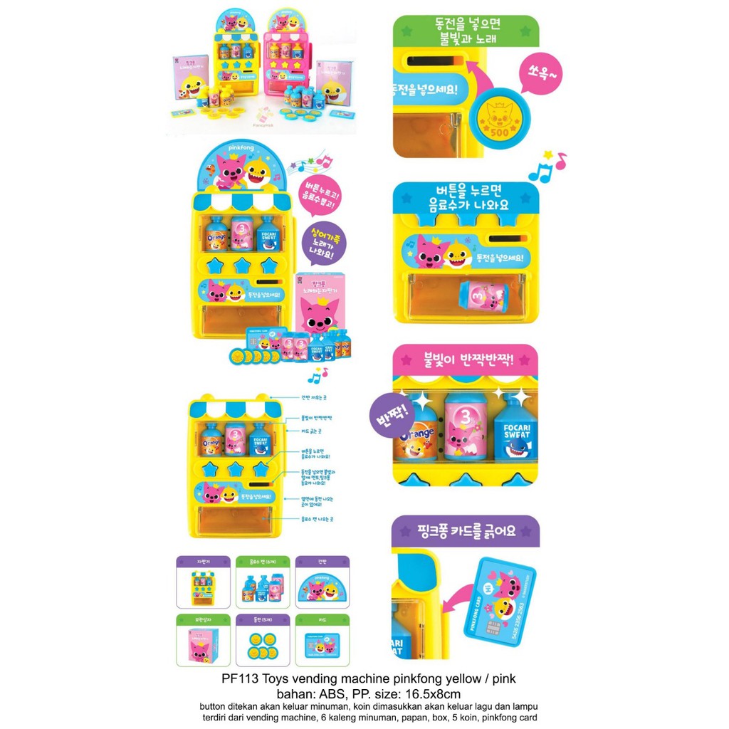 Jual ORI KOREA TOYS VENDING MACHINE PINKFONG YELLOW / PINK - PF113 ...
