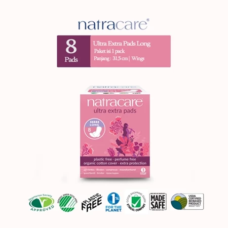 Natracare Ultra Extra Long Pads with Wings pembalut organik panjang untuk kulit sensitif