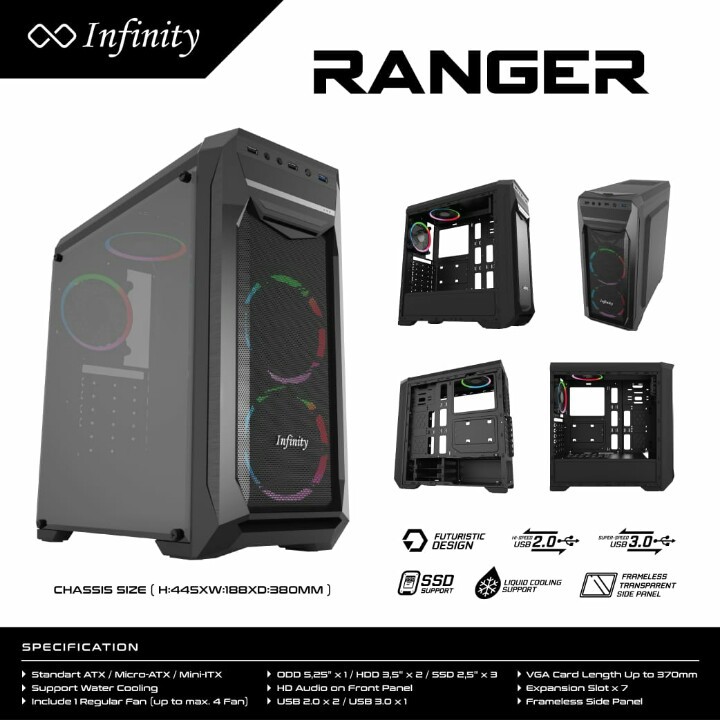 Jual Casing Infinity Ranger ATX Mid Tower Gaming | Shopee Indonesia