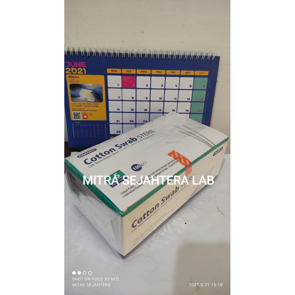 Jual Cotton Kayu Ulas sterile untuk microbiologi Onemed isi 100/box ...