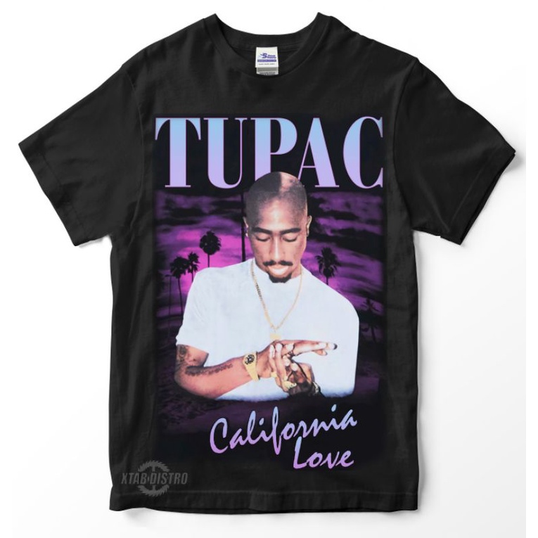 Jual kaos TUPAC 2 CALIFORNIA LOVE Premium rap tees hiphop