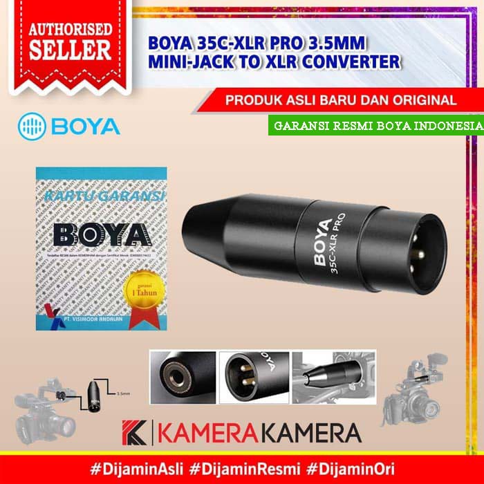 Jual BOYA 35C-XLR PRO Microphone 3.5mm Mini-Jack to XLR Converter Resmi ...