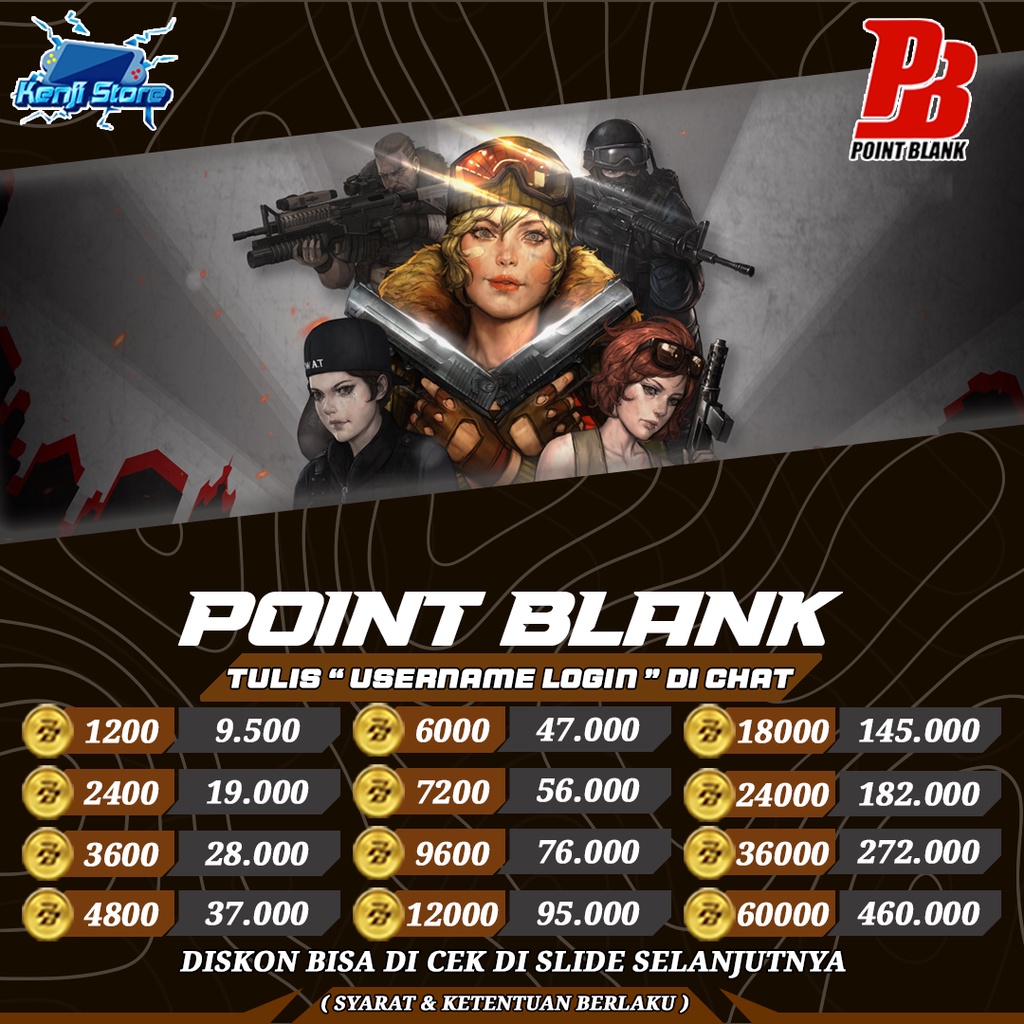 Jual top up cash point blank paket hemat termurah promo shopee