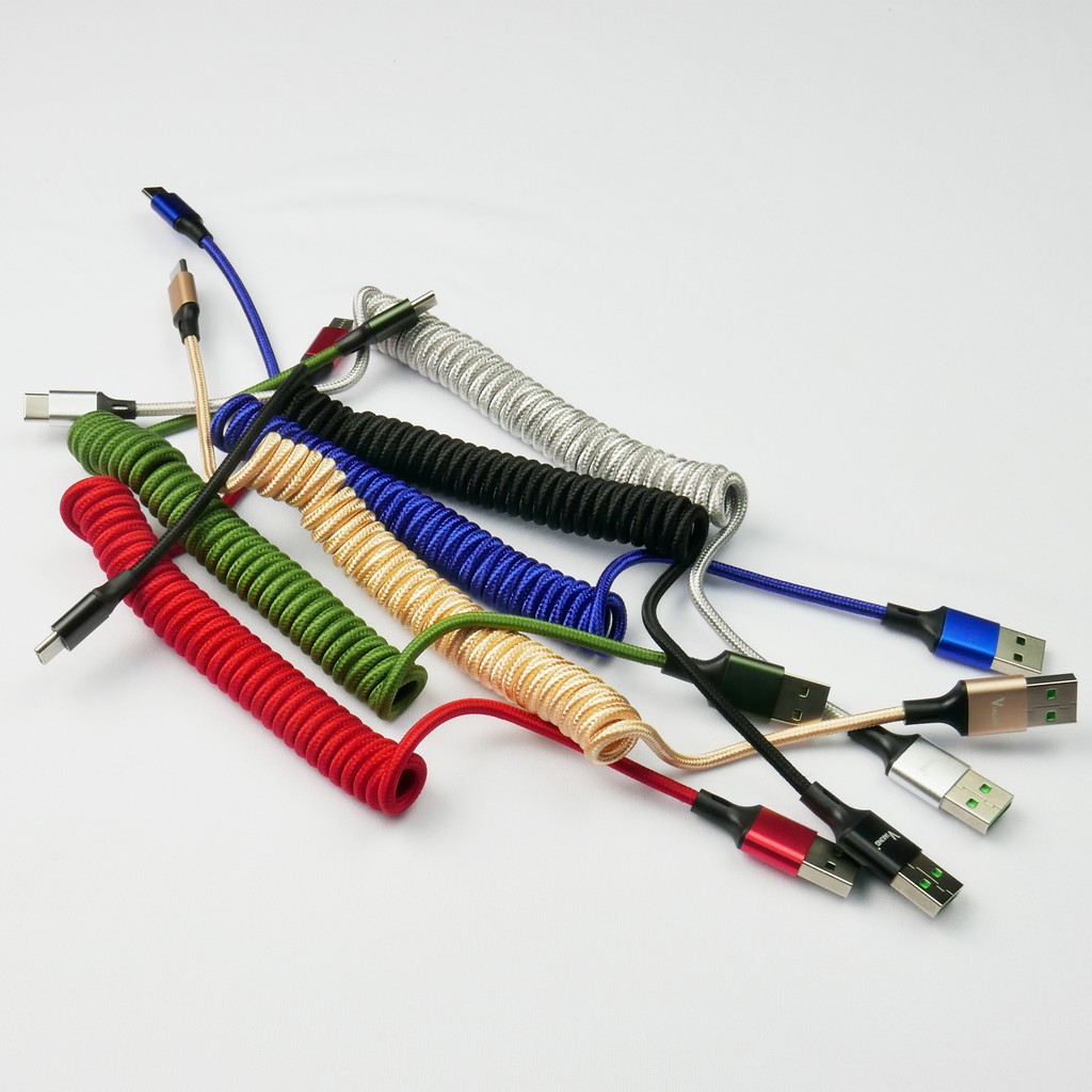 Jual ALCHA CABLE USB TYPE C COILED MECHANICAL KEYBOARD KABEL COIL ...