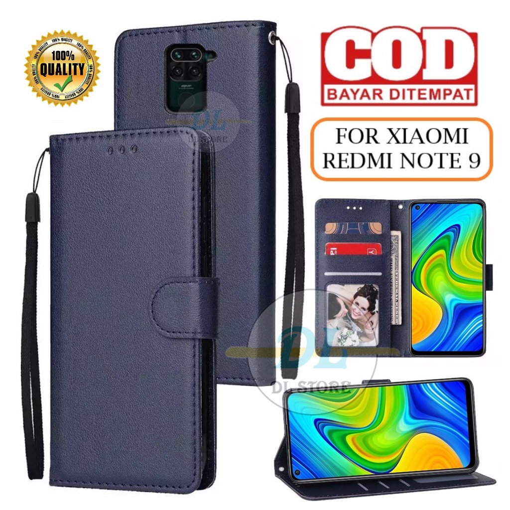 Jual Case Xiaomi Redmi Note 9 Flip Leather Case Premium Flip Wallet Case Kulit Untuk Redmi Note 0740