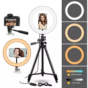 Ring Light Led 16Cm Foto Selfie Vlog Youtuber Video Tripod Lampu Ringlight Vloger