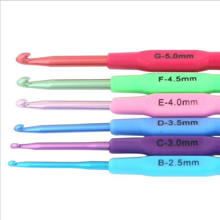 Jual HAKPEN / JARUM RAJUT / CROCHET HOOK ALUMINIUM GAGANG PLASTIK - SET ...