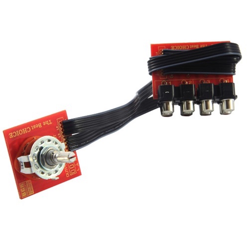 Jual Kit Audio Input Selector 4 In RCA 1 Output Rotary Switch 3x4 4 ...