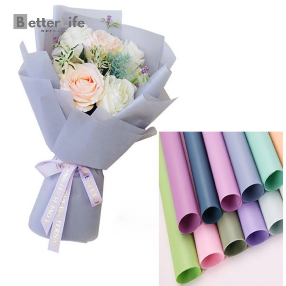 Jual [5 LEMBAR] Flower Wrapping Waterproof Cellophane Paper Bucket ...