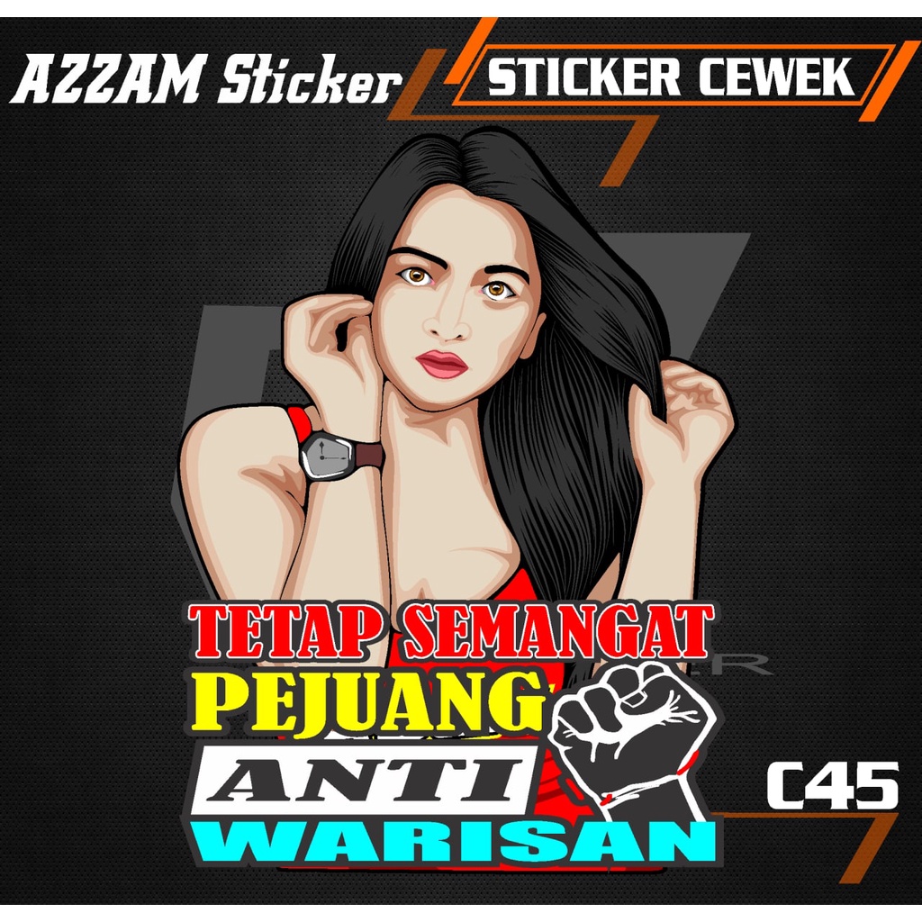 Jual Stiker Cewek vector TETAP SEMANGAT /decal mobil TRUCK Sticker KATA ...