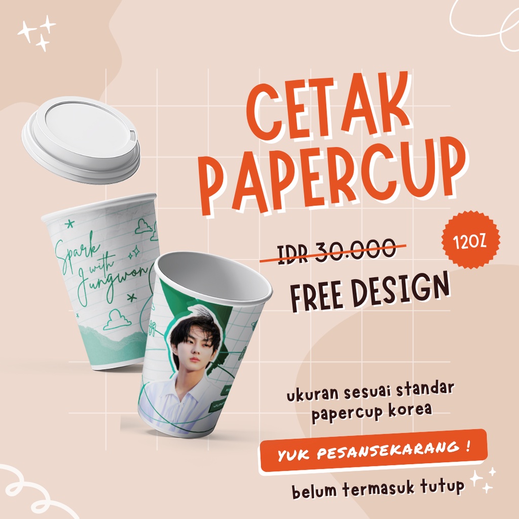 Jual CETAK PAPERCUP KPOP CUSTOM (12 OZ) | Shopee Indonesia