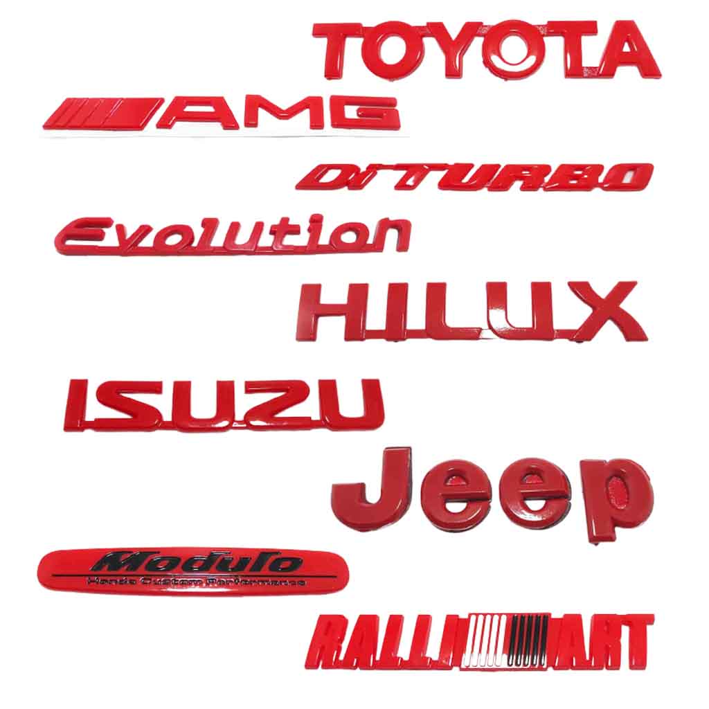 Jual Emblem Mobil Warna Merah AMG TOYOTA ISUZU RALLIART TRD SPORTS ...
