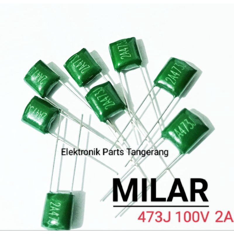 Jual KAPASITOR MILAR 473J 100V 2A 47k 47n 0.047uf CAPACITOR MILAR 473J ...