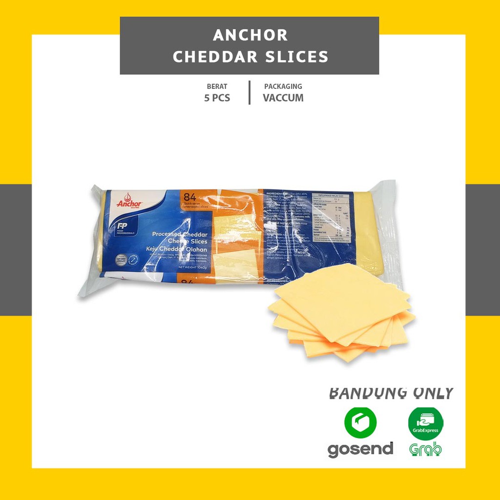 Jual ANCHOR KEJU CHEDDAR ORANGE SLICE 10 LMBR - KEJU SLICE CHEDDAR ...