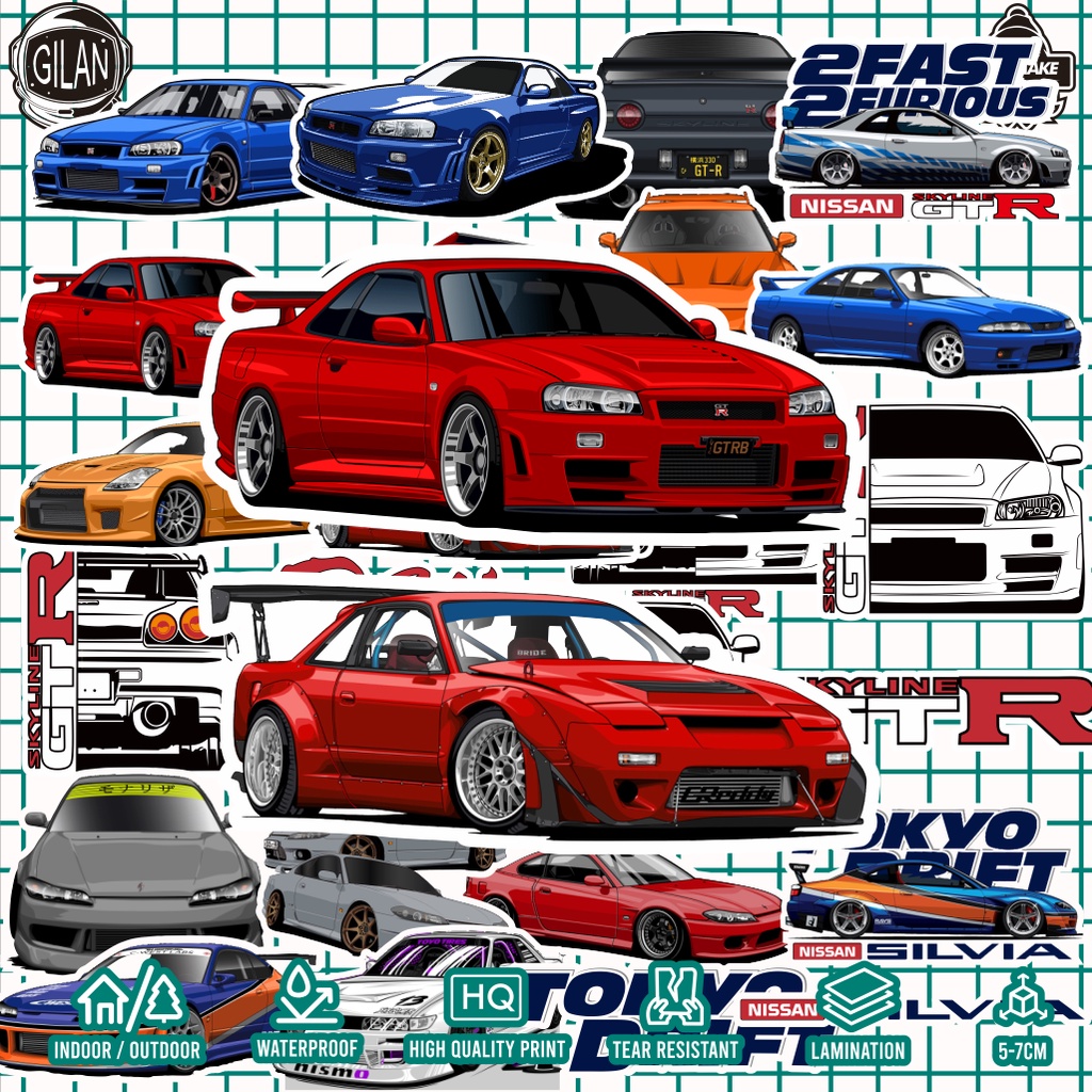 Jual Gilan Sticker Pack Nissan Skyline Gtr Nissan Silvia Jdm Japan