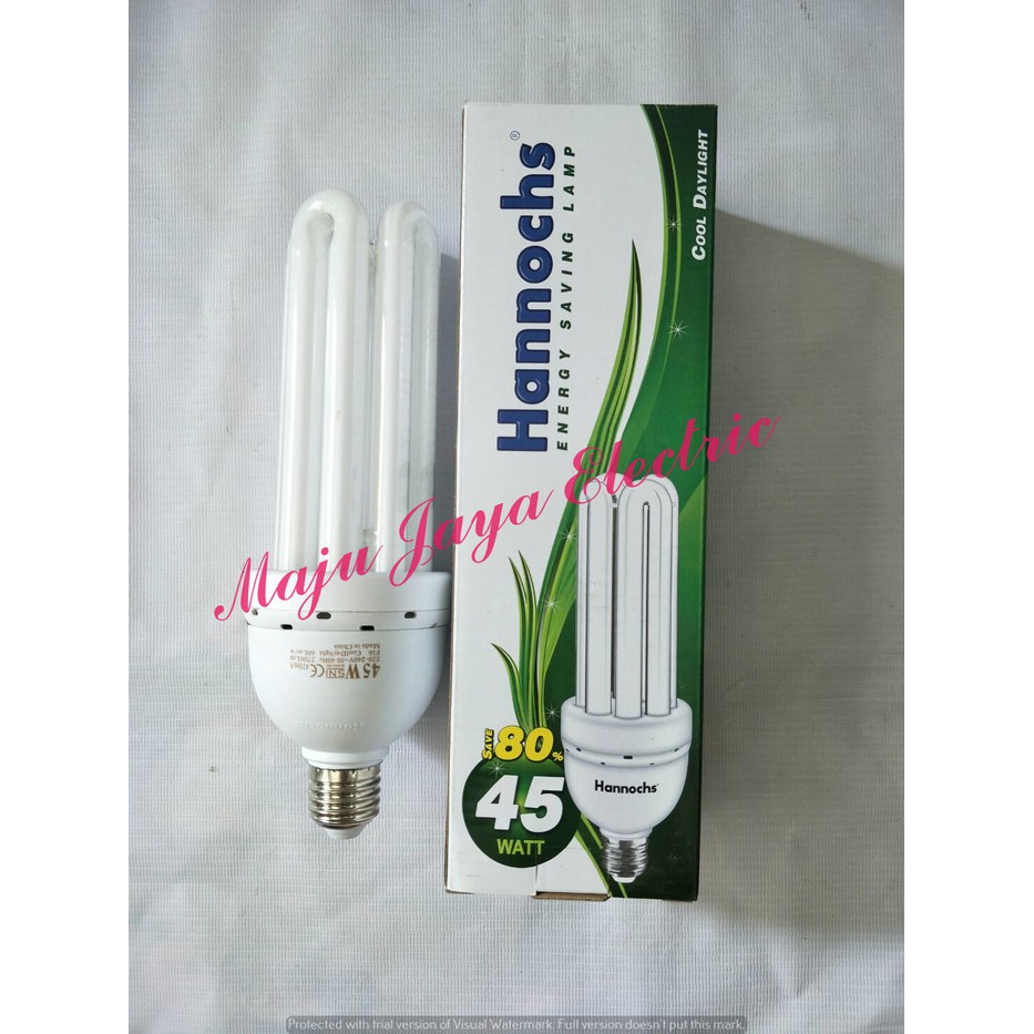 Jual Bohlam Lampu Hannochs 45 W watt 4U Putih 45w PLC Essential ...