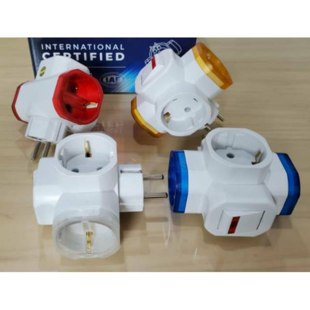 Jual Steker T arde + switch on off / colokan cabang 3 T on off | Shopee ...