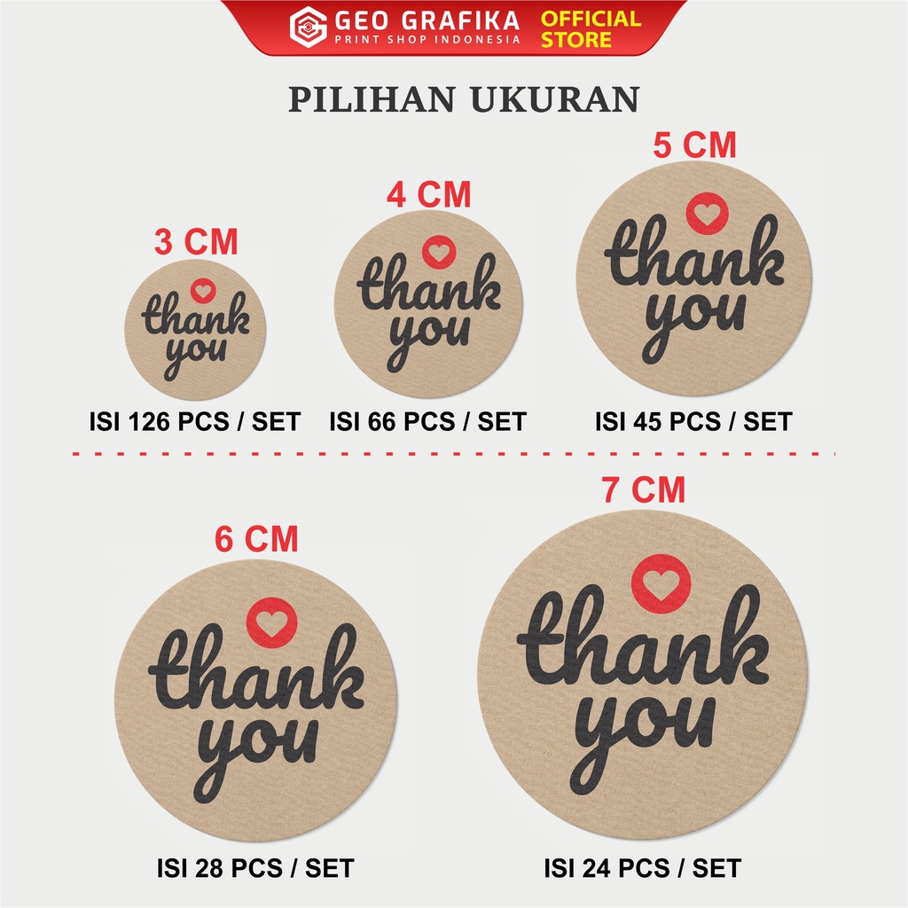 Jual Sticker Thank You Label Craft Coklat - Geo Grafika | Shopee Indonesia