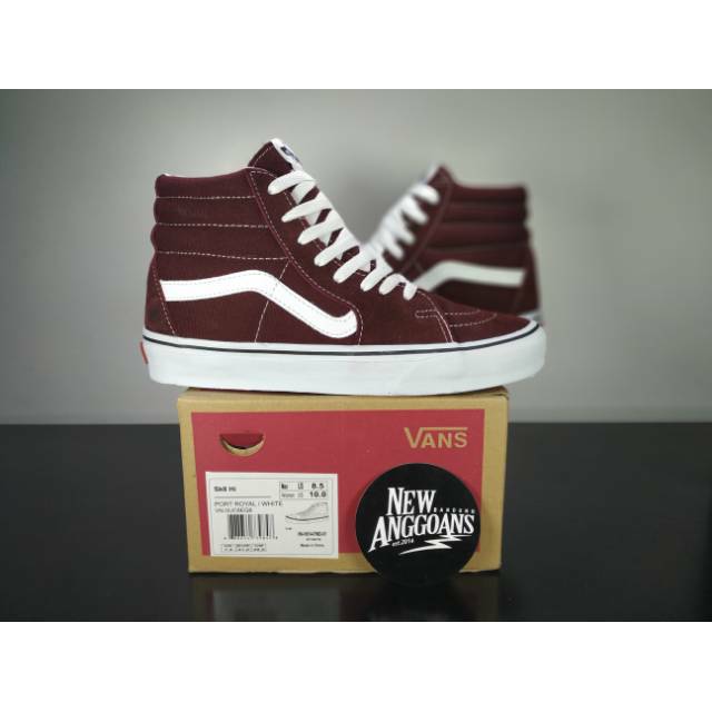 Maroon skate clearance high vans