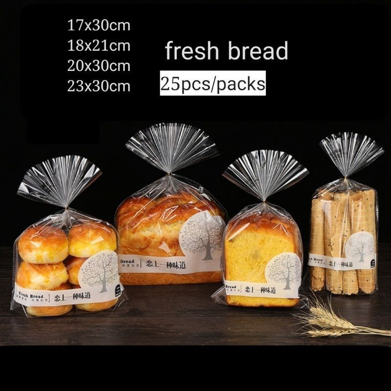 Jual 25pcs PLASTIK ROTI MANIS BAKERY BREAD FRESH / BAKERY | Shopee ...