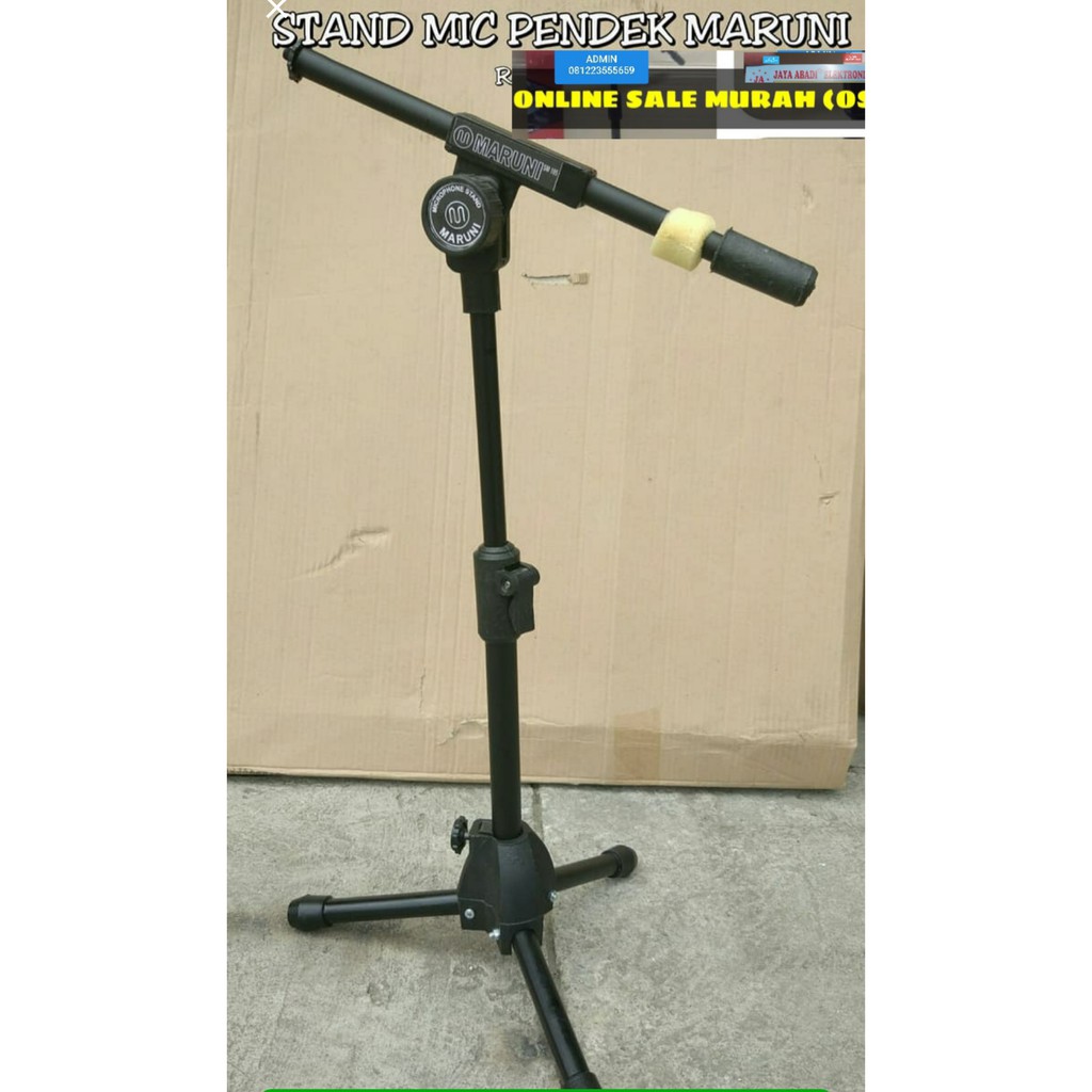 Jual Original Stand Mic Dobel Double Kaki Tiga Holder Standing Microphone Mik Penyangga Mic 4768