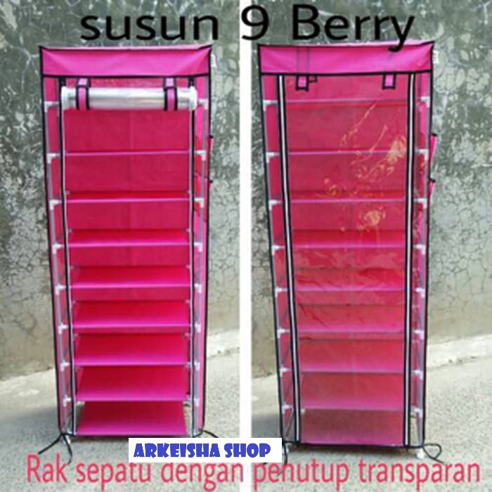 Jual RAK SEPATU SERBAGUNA COVER TRANSPARAN 10 TINGKAT 9 RUANGAN ...
