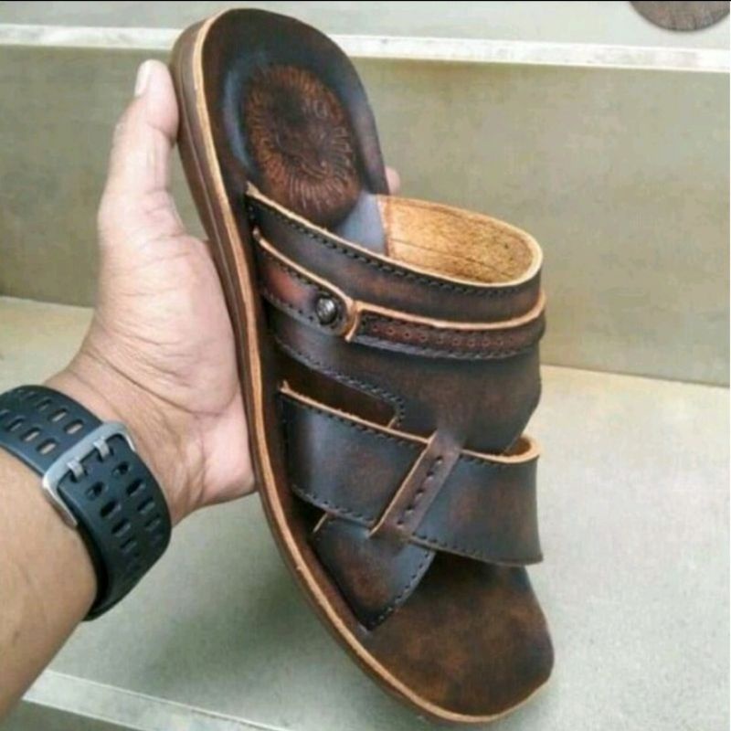Jual QNAR// Sendal pria kulit asli berkualitas tinggi.Sandal pria kulit ...