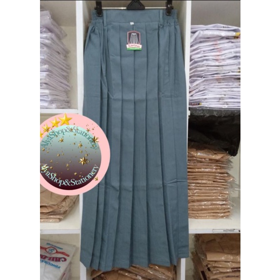 Jual Seragam Sekolah Rok Rempel Abu SMA Panjang Merek KARINA | Shopee ...