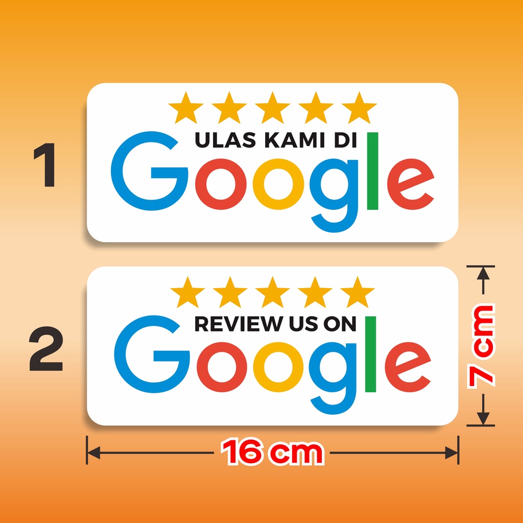 Jual Stiker Review Us On Google / Ulas Kami Di Google 16 cm x 7 cm (2