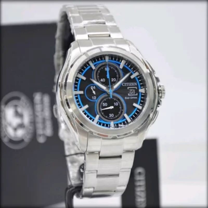 JAM TANGAN CITIZEN ORIGINAL CA0270-59E ECO-DRIVE SILVER BLACK BLUE  CHRONOGRAPH