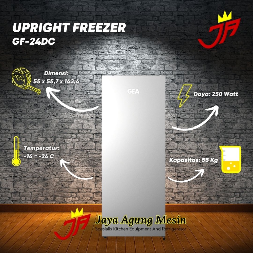 Jual Gea Upright Freezer Liter Gf Dc Kulkas Pembeku Gea Gf Dc Shopee Indonesia