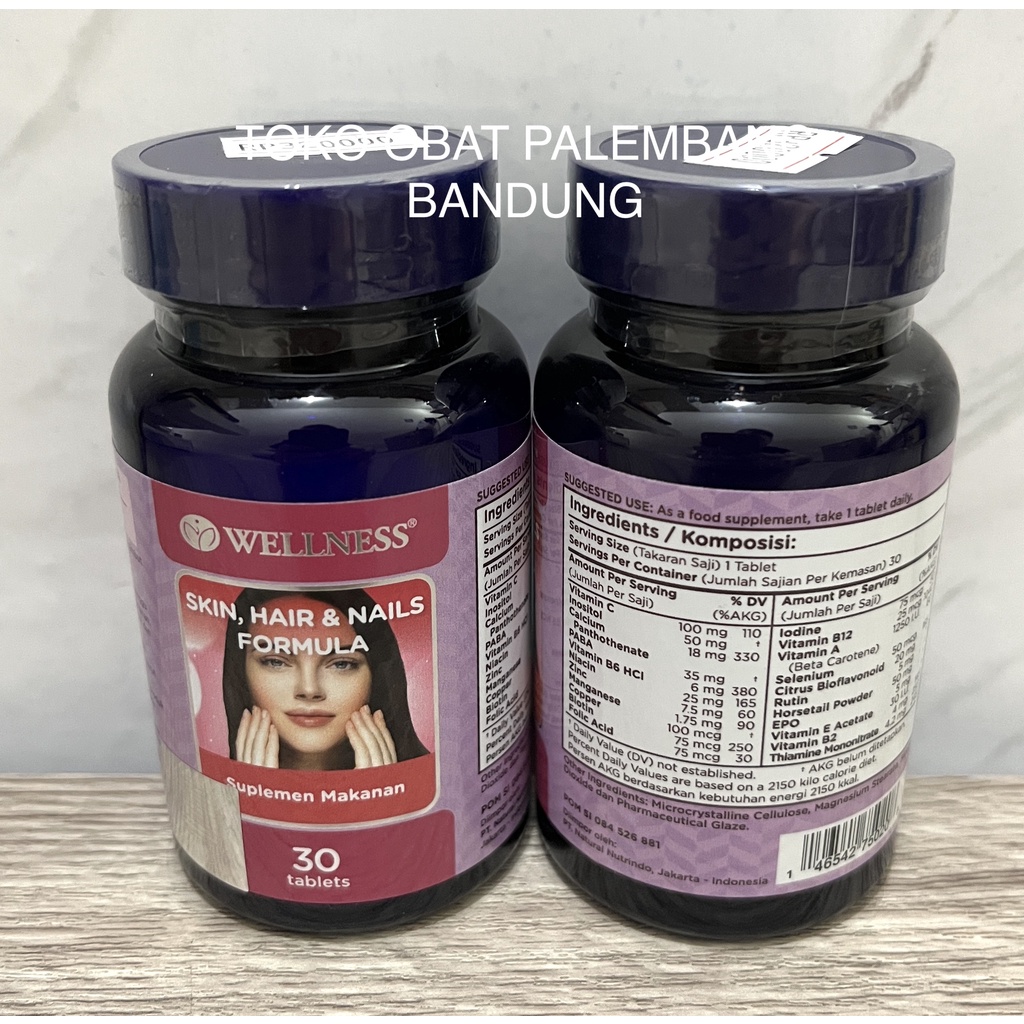 Jual WELLNESS SKIN HAIR NAILS FORMULA 30 TABLET WELLNESS RAMBUT KULIT ...