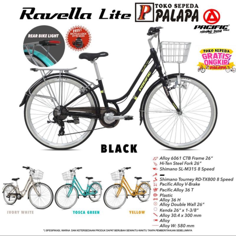 Jual Sepeda Keranjang 26 Pacific Ravella Lite City Bike CTB Alloy ...