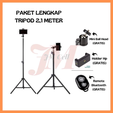 Tripod Handphone 2 Meter Besi Plus Mini Ball Head Free Holder Hp Free Tomsis Remote Bluetooth