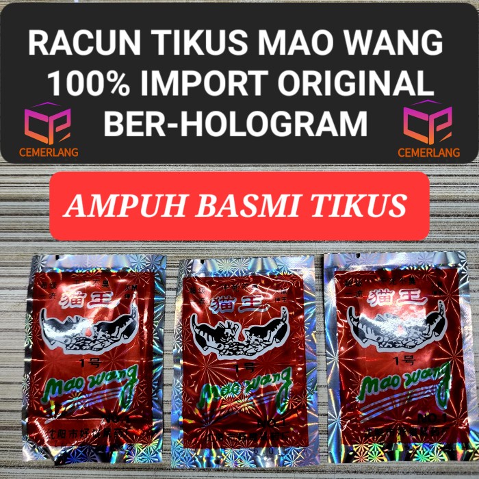 Jual Racun Tikus Mao Wang Original Hologram Asli Beras Import Mati