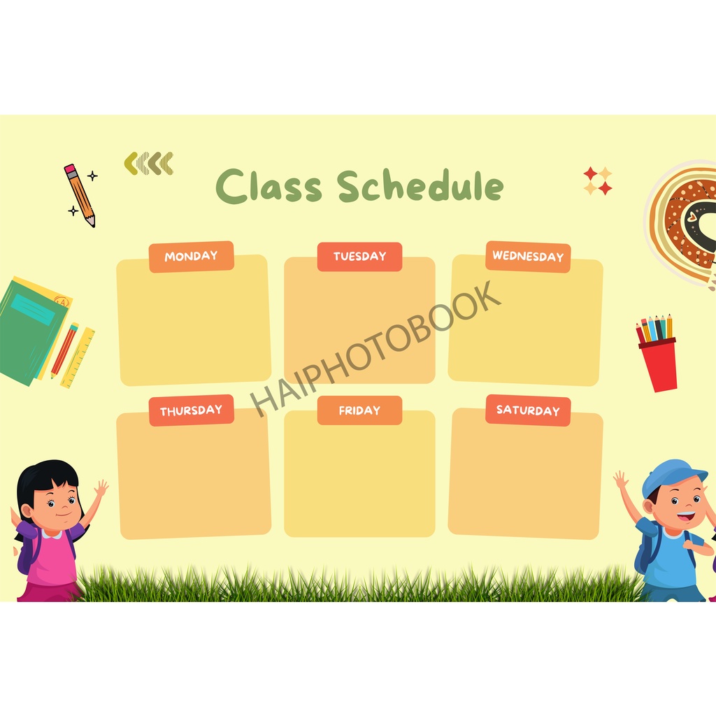 Jual JADWAL PELAJARAN ANAK / SCHOOL TIMETABLE / POSTER PELAJARAN / WiPE ...