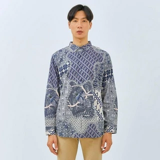 M231 Kemeja Pria Batik Panjang Biru 3071A