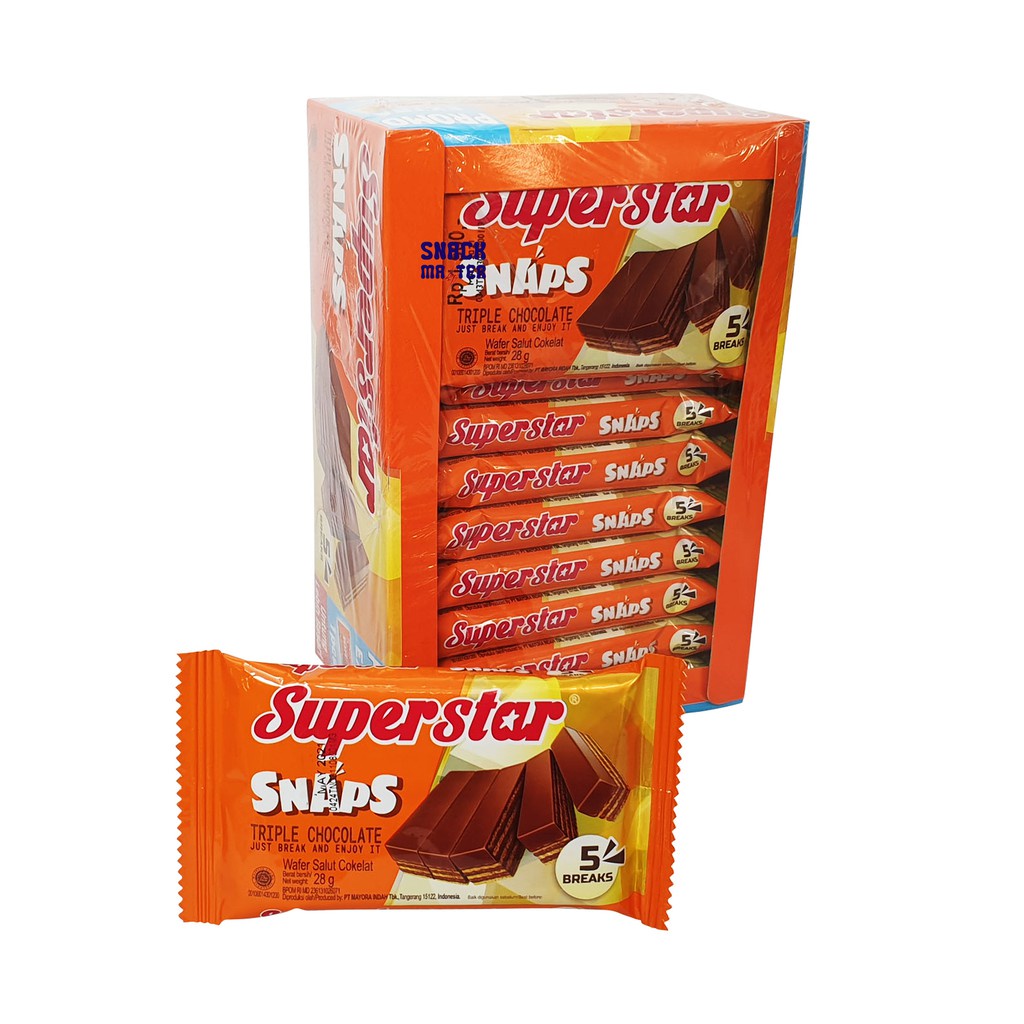 Jual BOX Superstar SNAPS Triple Choco Wafer Breaks 12pcs X 28gr