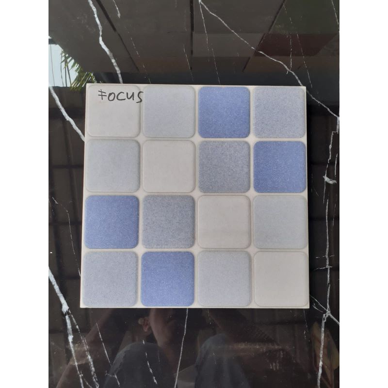 Jual Keramik Lantai Kamar Mandi 25x25 Focus Blue Mulia Tile Shopee