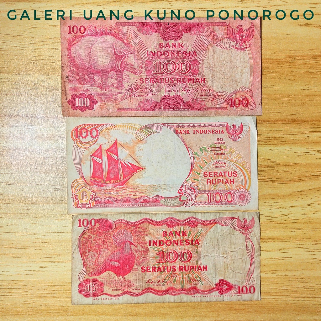 Jual (BISA COD ) UANG KUNO KERTAS SET 100 RUPIAH 3 LEMBAR (K) | Shopee ...