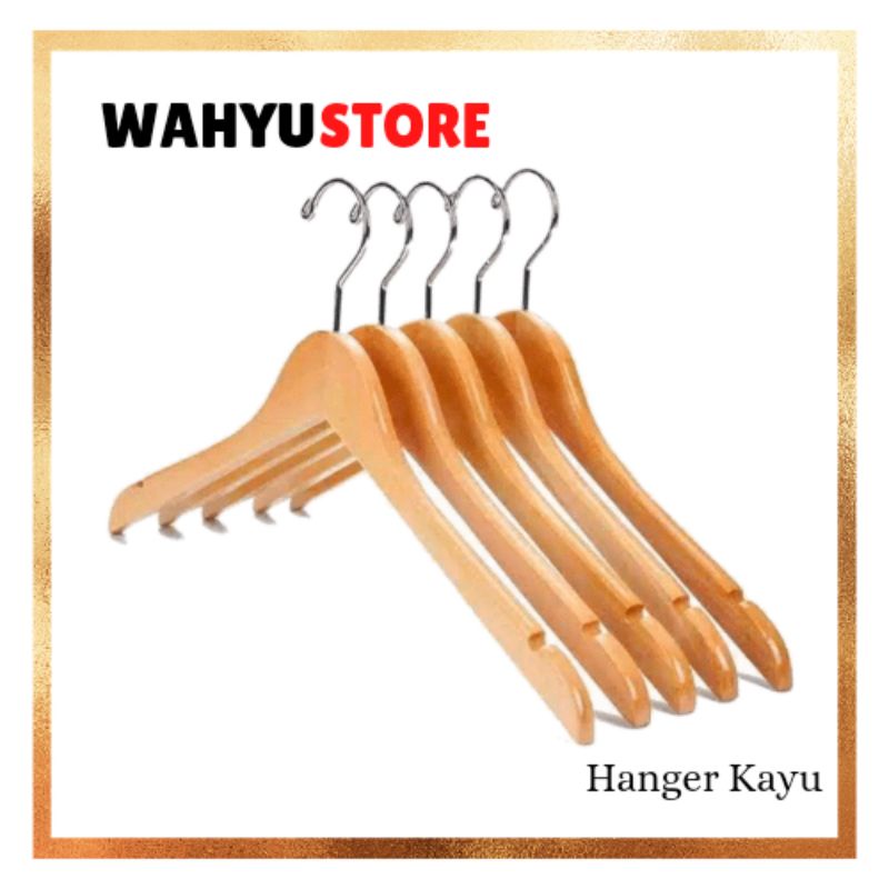 Jual [COD] Hanger Kayu / Gantungan Baju Butik Distro | Shopee Indonesia