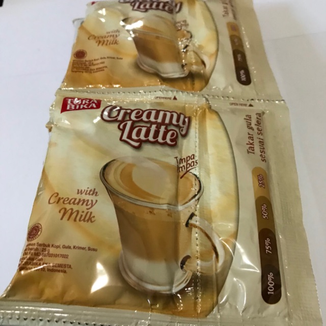 Jual KOPI TORABIKA CREAMY LATTE 1 RENCENG 10 SACHET 25gr 25 gr Gula