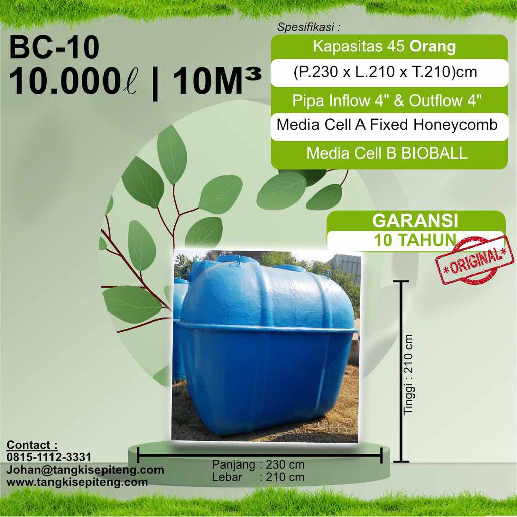 Jual Septic Tank TANGKI BIOTANK 10m3/day 10000 Liter 10 M3 - Biotech ...