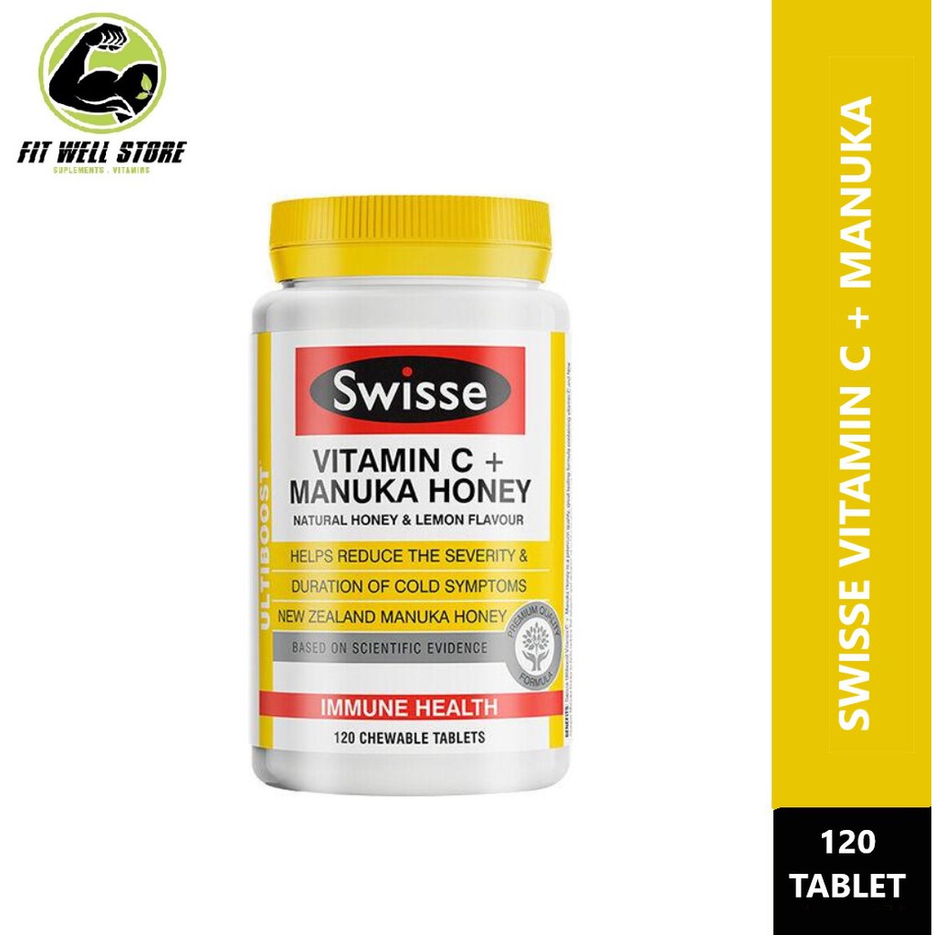 Jual Swisse Vitamin C Manuka Honey 120 Tablet Ultiboost immune health ...