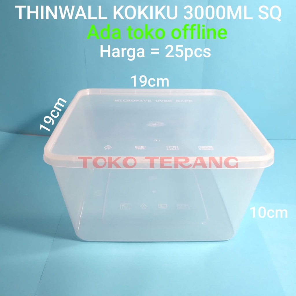 Jual Thinwall Food Container 3000ml Kotak Makan Bening Mangkok