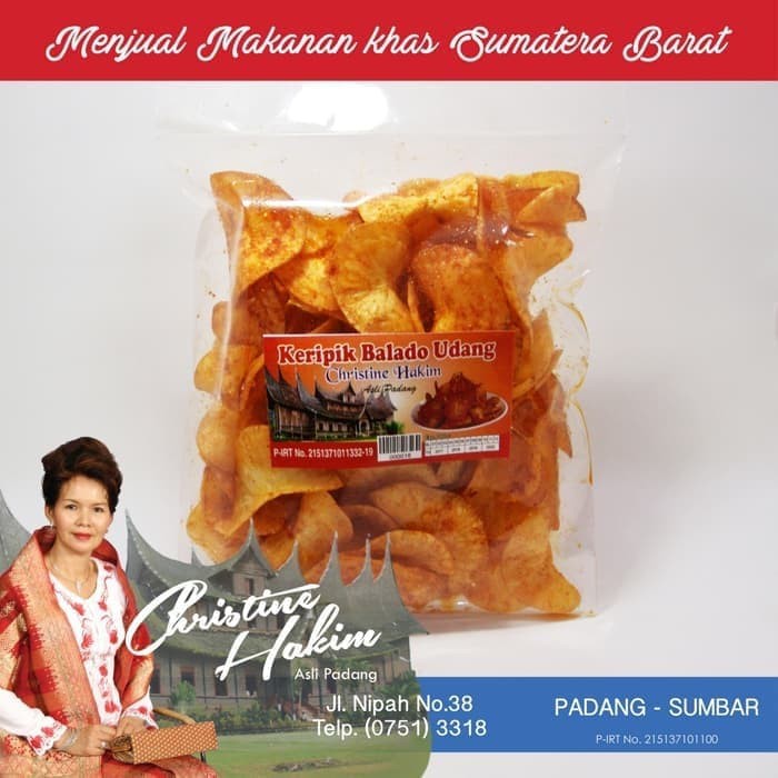 Jual Keripik Balado Udang Christine Hakim 250 Gr Kripik Ebi Khas