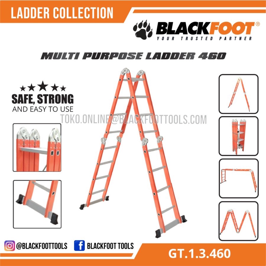 Jual Tangga Lipat 4.6 Meter Multifungsi 4x4 BLACKFOOT Multi Purpose ...