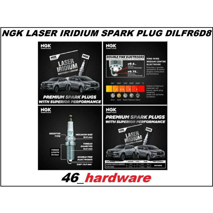 Jual Busi Ngk Laser Iridium Spark Plug Dilfr6D8 Toyota New Innova ...