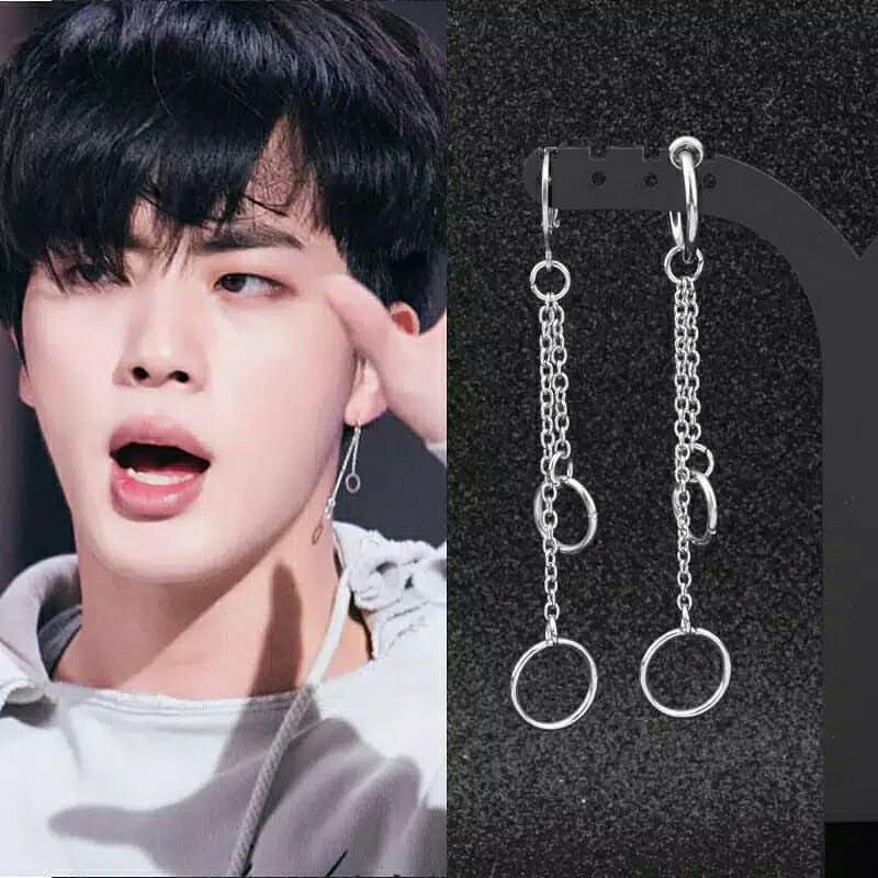 Jual Cod Anting Tindik Tusuk Jepit Model Anting Bts Kpop Jungkook Korea Untuk Fashion Pria